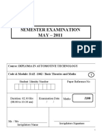 May 2011 Exam
