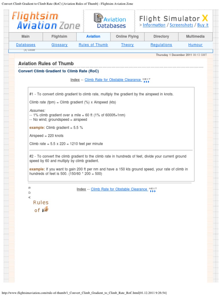 Climb Gradient To Climb Rate PDF