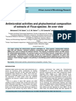 Antimicrobial Activities and Phytochemical Composition of Extracts of Ficus Species: An Over View