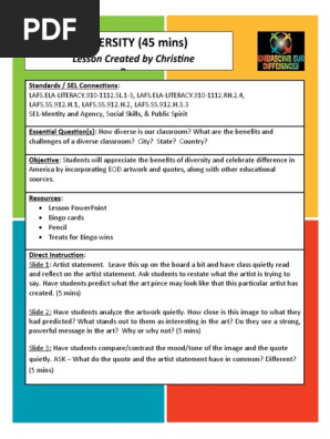Diversity Lesson Plan