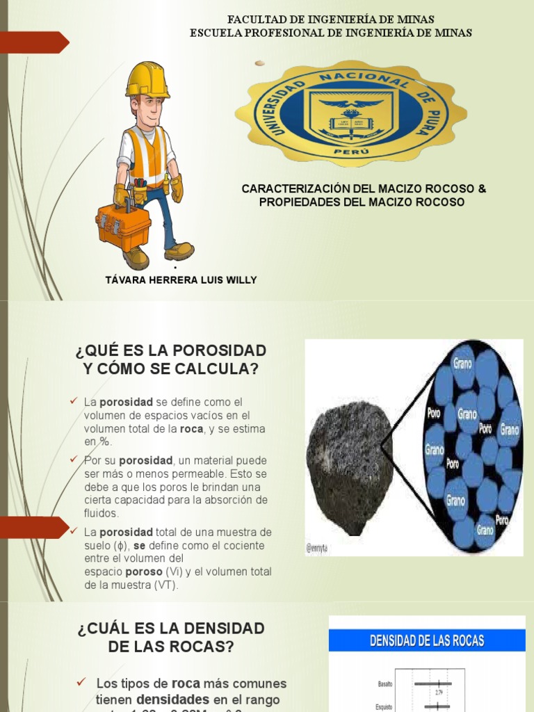 Caracterización del Macizo Rocoso | PDF | Roca (geología) | Densidad
