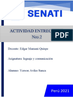 Lenguaje - y - Comunicacion - ACTIVIDADENTREGABLE002 - YERSON - AVILES - SANCA