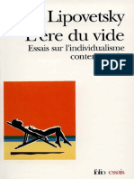 L’ère du vide. Essais sur l’individualisme contemporain