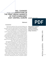 Structural Changes and Organisations in The Print Media Markets of Post-Communist East Central Europe