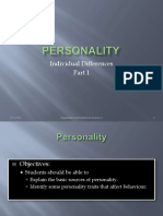 Individual Differences: 9/6/2011 Organizational Behaviour Lesson 2 1