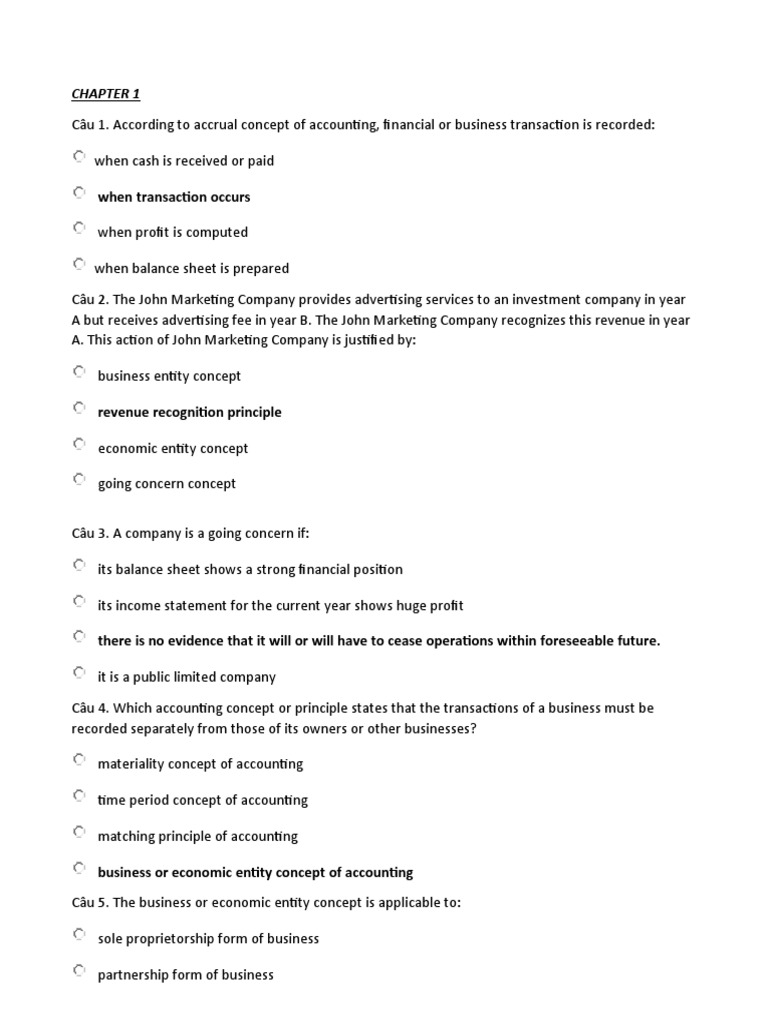 Accounting Principles and Concepts Overview | PDF | Debits And Credits ...