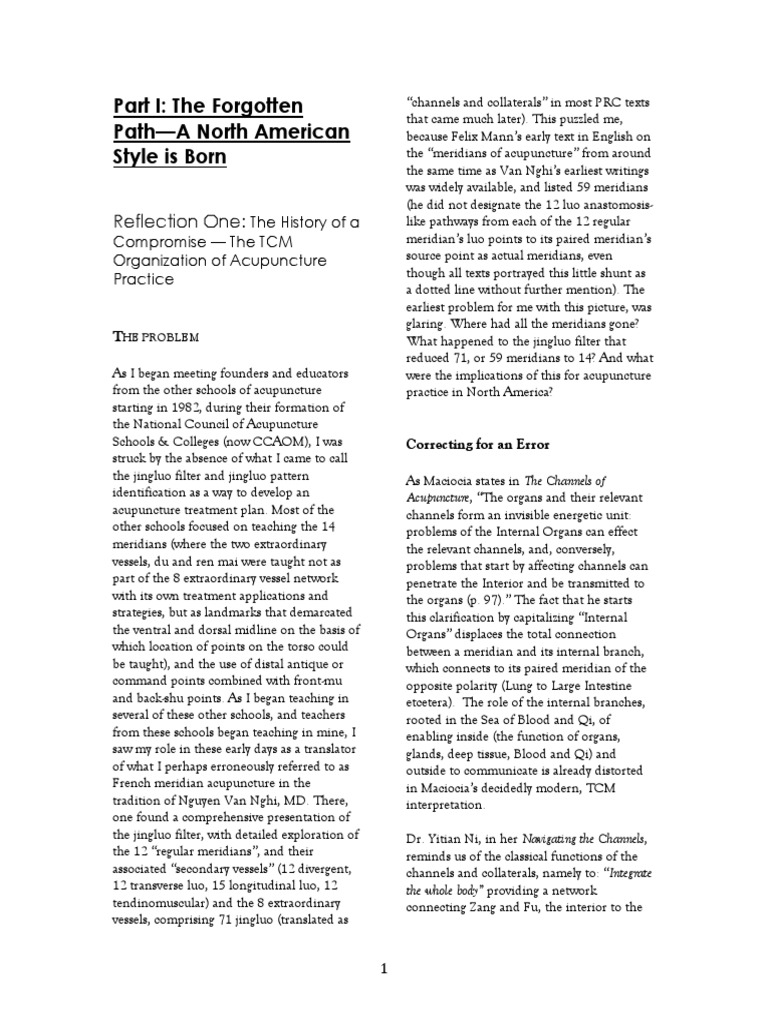 Other Acupuncture Reflection 1 | PDF | Traditional Chinese Medicine ...