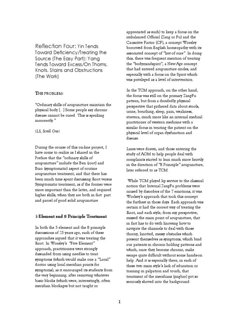 Acupuncture: Root vs. Symptomatic Treatment | PDF | Traditional Chinese ...