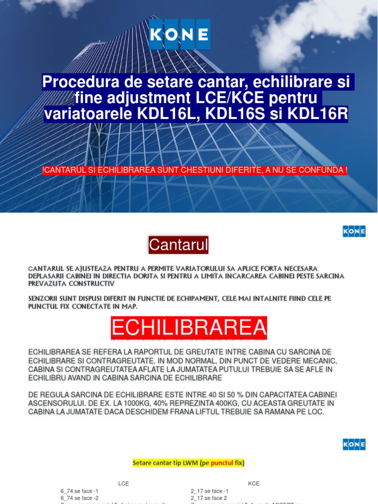 Procedura de Setare Cantar, Echilibrare Si Fine | PDF