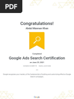 Google Ads Search Certification - Google