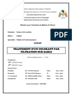 traitement d'un colorant par filtration sur sable