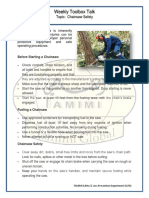 Weekly Toolbox Talk: Topic: Chainsaw Safety