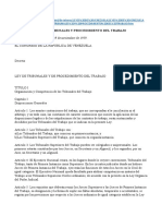 Leyes de Venezuela sobre Tribunales y Procedimiento Laboral