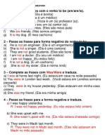 1 - Complete As Frases Com o Verbo To Be (Am/are/is) .: Was/Were