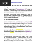Incidence de la transformation numérique sur les échanges