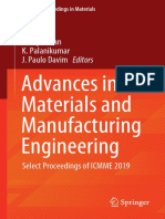 Dokumen - Pub Advances in Materials and Manufacturing Engineering Select Proceedings of Icmme 2019 1st Ed 9789811562662 9789811562679
