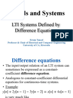 Signals and Systems: LTI Systems Defined by Difference Equations