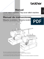 Operation Manual Manual de Instrucciones: Cover Stitch Machine / Top Cover Stitch Machine