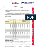 Standard Pipe Schedule 40 ASTM A 53 Grades A and B