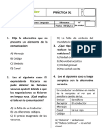 Práctica de Lenguaje - Sesión 1 - 6to de Primaria