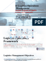 BSM2044 Logistics Operations Management: L1 - Introduction: Structure of Logistics Operations and Frameworks