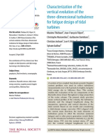 Characterization of the Vertical Evolution of the Three-dimensional Turbulence for Fatigue Design of Tidal Turbines