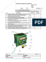 Checklist For Equipment Inspection Bar Bending Machine