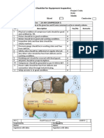 Checklist For Equipment Inspection Air Compressor