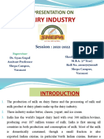 A Presentation On: Dairy Industry