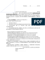 Nota Escolar Rechazo Testeos y Practicas Medicas