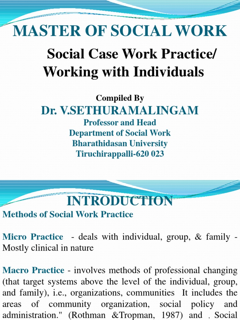 Social Case Work Practice/ Working With Individuals | PDF | Social Work ...