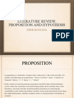 Literature Review, Proposition and Hypothesis: Dede Rosyada