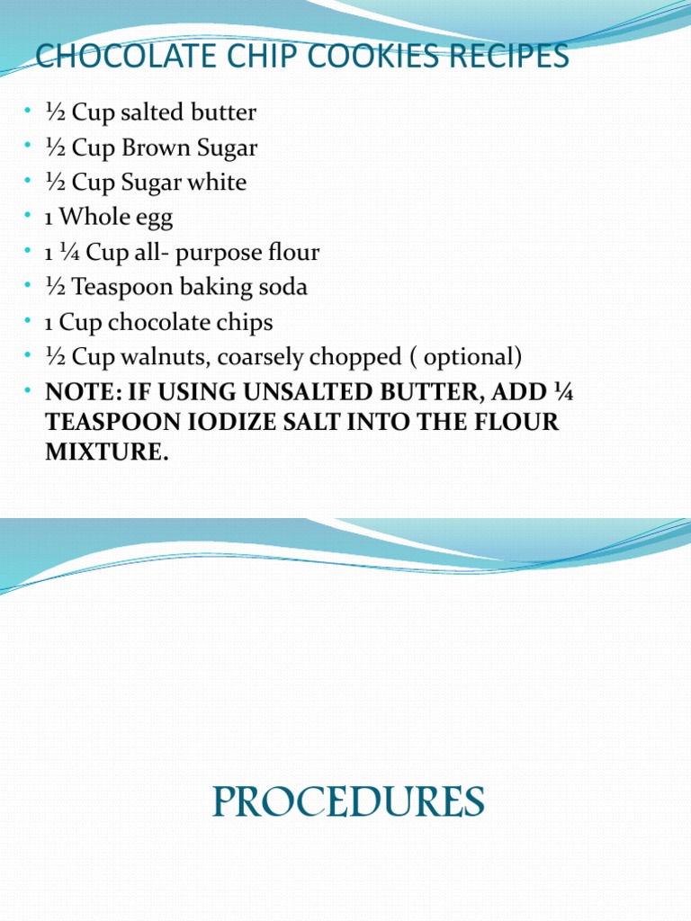 Cookies Recipe and Procedures PDF