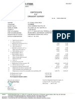 Pt. Triyasa Pirsa Utama: Certificate OF Draught Survey