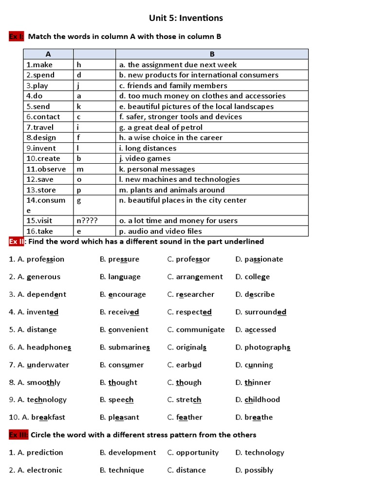 Unit 5: Vocabulary of Inventions | PDF | Internet | Laptop