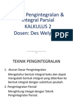 Dasar Pengintegralan & Integral Parsial Kalkulus 2 Dosen: Des Welyyanti