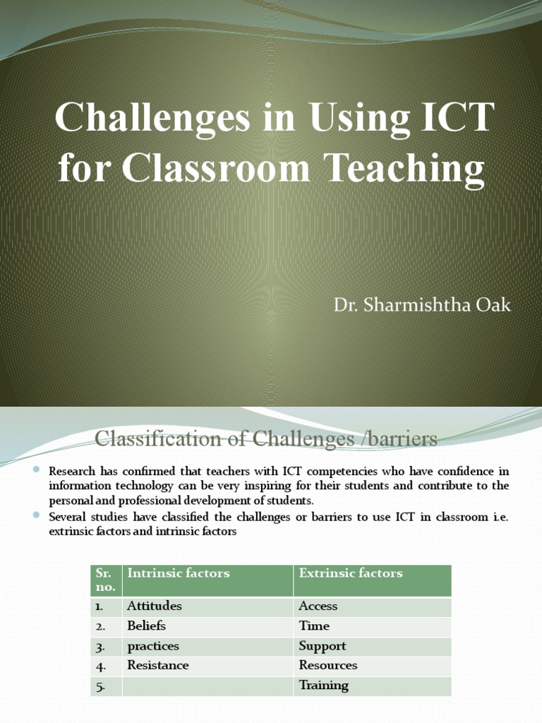Challenges of ICT in Classroom Teaching | PDF | Information And ...