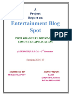 Entertainment Blog Spot: A Project Report On