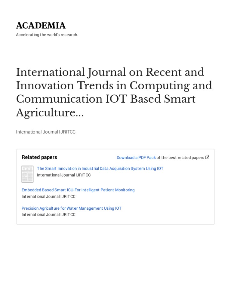 IoT Smart Agriculture Monitoring System | PDF | Internet Of Things ...