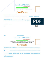 Value Learning: Certificate