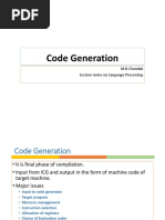 Code Generation: M.B.Chandak Lecture Notes On Language Processing