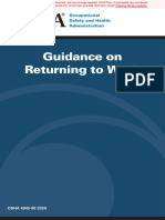 Guidance On Returning To Work: OSHA 4045-06 2020