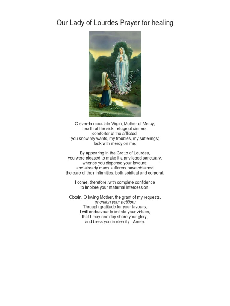 Our Lady of Lourdes Prayer For Healing (Mention Your Petition) PDF