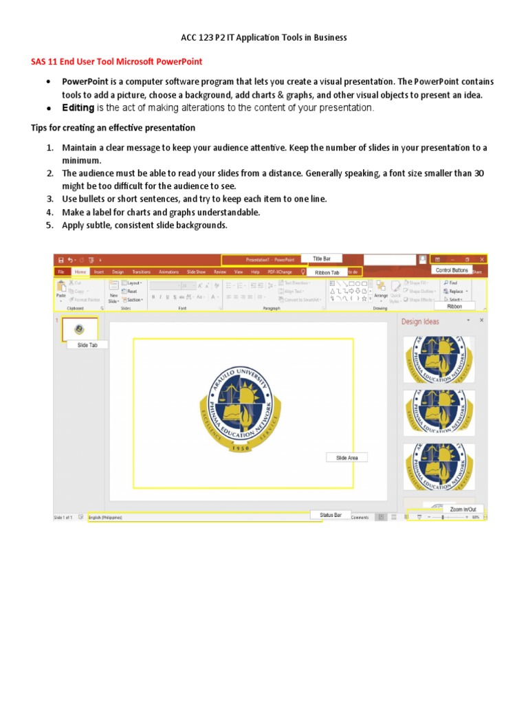 ACC123 P2 Notes in IT Application Tools in Business | PDF | Microsoft ...