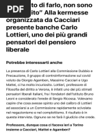 “Mi Rifiuto Di Farlo, Non Sono Un Suddito” Alla Kermesse Organizzata Da Cacciari Presente Banche Car