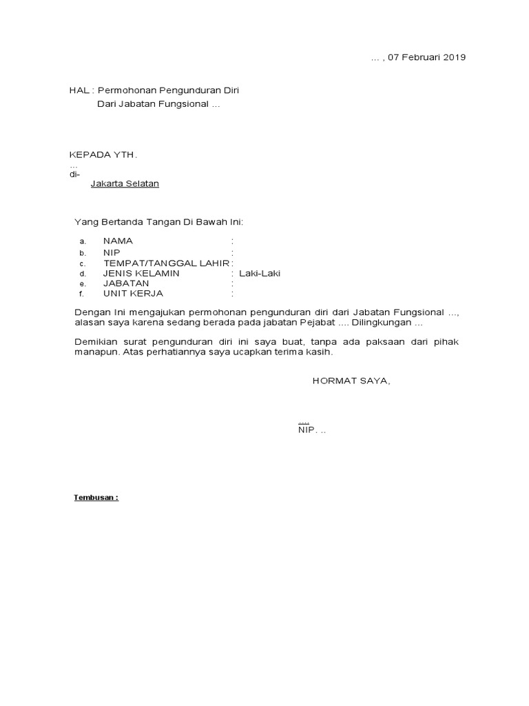 Pengunduran Diri Dari Jabatan Fungsional | PDF