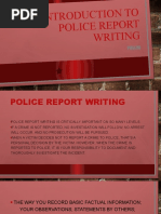 Introduction To Police Report Writing