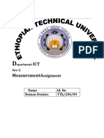 Ict Measurementa: Ssignment