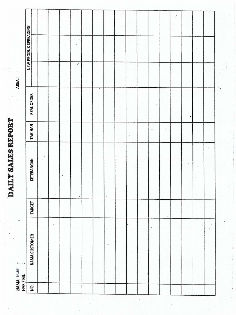 Form Lap. Kunjungan Sales | PDF