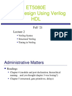 ET5080E Digital Design Using Verilog HDL: Fall 21